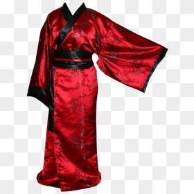 Red With Black Sakura Kimono - Red Kimono Png, Transparent Png - kimono png