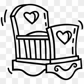 Vector Illustration Of Newborn Baby"s Crib Small Bed - Baby Crib Clip Art, HD Png Download - baby crib png