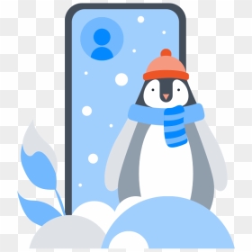 A Snowy Penguin And Device Illustrating A Frozen Account - Cartoon, HD Png Download - frozen png images