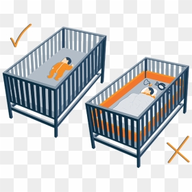 Illustration Of Bared Crib Vs Crib Full Of Everything - Cradle, HD Png Download - baby crib png