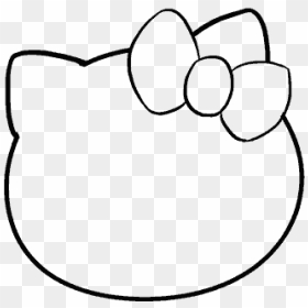 How To Draw Hello Kitty In A Few Easy Steps - Line Art, HD Png Download - hello kitty face png