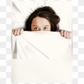 #woman #girl #face #hiding #blanket #sheet #bed #pillow - Sleep, HD Png Download - scared girl png