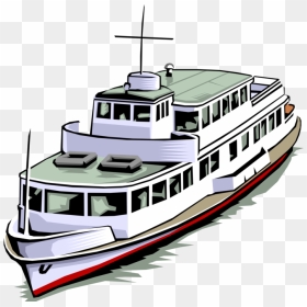Vector Illustration Of Ferry Or Ferryboat Watercraft - Ferry Boat Clipart Png, Transparent Png - ferry png