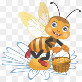 Cartoon Honey Bee Flying, HD Png Download - bee clip art png