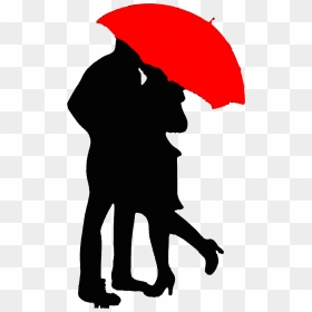 Dias Dos Namorados 12 06 2016 Silouette Art, Tattos, - Couple With Umbrella Silhouettes, HD Png Download - lovers png