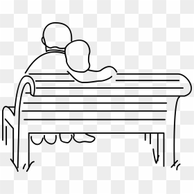 Lovers On A Bench Clip Arts - Line Art Bench Png, Transparent Png - lovers png