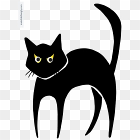 Black Cat Halloween Clip Art - Halloween Scaredy Cat No Background, HD Png Download - halloween black cat png