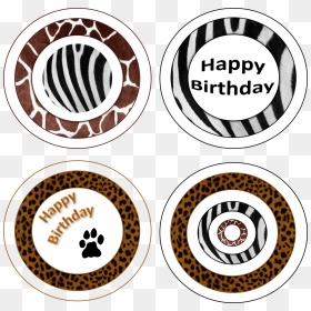 Animal Print Cupcake Toppers Birthday Animal Print - Circle, HD Png Download - animal print png