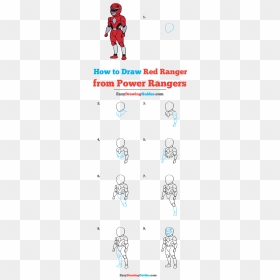 How To Draw The Red Ranger From Power Rangers - Step By Step Power Ranger Drawing, HD Png Download - red power ranger png