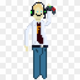 The Happy Guy Gamer White With A F And A Gamepad - Pokemon Red Pixel Art, HD Png Download - happy guy png