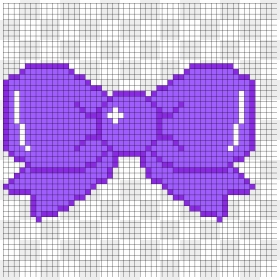 Big Cute Purple Perler Bow Perler Bead Pattern / Bead - Minecraft Pixel Art Marvel, HD Png Download - cute bow png