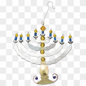 Menorah - Judaica Inspired - Handmade Ornament - Brass, HD Png Download - menora png