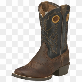 Ariat Youth Roughstock Cowboy Boots - Distressed Black/brown - Cowboy Boot, HD Png Download - cowboy boots and hat png