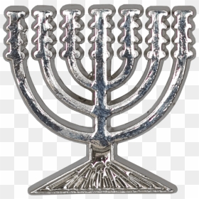 Reversspeld / Broche Met De Menorah / Menora In Zilverkleur - Hanukkah, HD Png Download - menora png