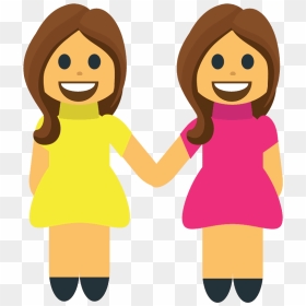 Women Holding Hands Emoji Clipart - آیکون دو دوست, HD Png Download - people holding hands png