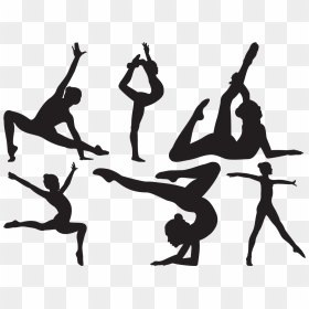 Silhouette Gymnast Girl - Гимнастика Силуэт, HD Png Download - gymnast silhouette png