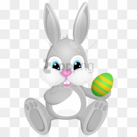 Easter Grey Bunny Png Clip Art Image - Drawing Easter Bunny Rabbit, Transparent Png - easter rabbit png