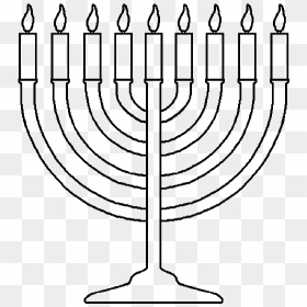 Drawing Candle Hanukkah - Color In Menorah, HD Png Download - menora png