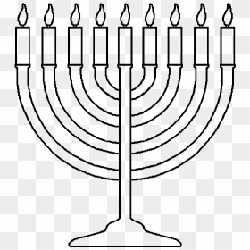 Drawing Candle Hanukkah - Color In Menorah, HD Png Download - menora png