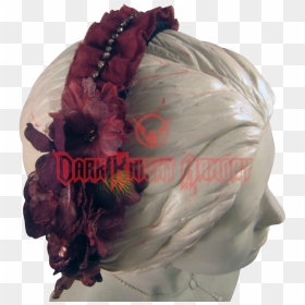 Burgundy Vintage Velvet Headband - Artificial Flower, HD Png Download - vintage lace border png