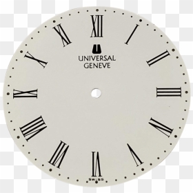 Vintage Universal Genève 33mm White Dial 6504 Roman - Wall Clock, HD Png Download - roman numeral 2 png