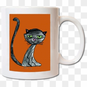 Mug, HD Png Download - halloween black cat png