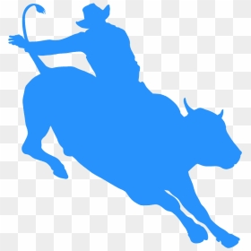 Silhouette Bull Rider Png, Transparent Png - bull vector png