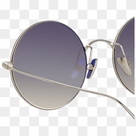 Zaha Round Sunglasses In White Gold - Reflection, HD Png Download - round sunglasses png