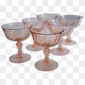 Excellent Condition French Vintage Set Of 6 Arcoroc - Champagne Stemware, HD Png Download - vintage swirl png