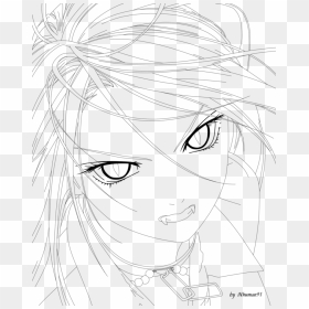Transparent Anime Lineart Png - Rosario And Vampire Drawings, Png Download - anime lineart png