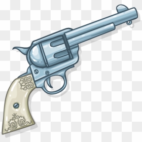 Revolver Six Shooter Art, Hd Png Download - Clip Art, Transparent Png - pistol silhouette png