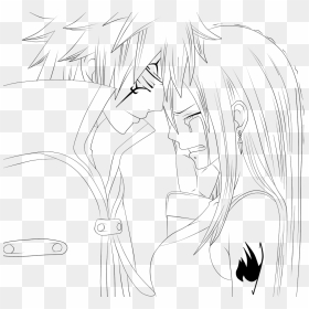 Erza Scarlet Drawing Jellal, HD Png Download - anime lineart png
