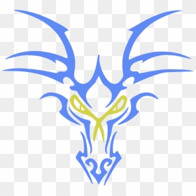 Lightblue Dragon Head Clip Art - Simple Easy Dragon Tattoo, HD Png Download - dragon face png