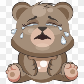 Cuddlebug Teddy Bear Emoji Stickers Messages Sticker - Crying Teddy Bear Cartoon, HD Png Download - emoji stickers png