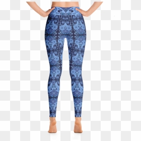Blue Paisley Pattern Yoga Leggings - Leggins Yoga Tattoo, HD Png Download - paisley pattern png