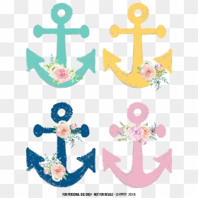 Free Journaling Anchors And - Anchor With Flowers Clipart, HD Png Download - anchor clipart png