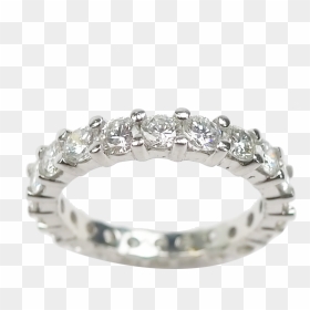 087940 Round Brilliant Diamond Eternity Wedding Band - Pre-engagement Ring, HD Png Download - wedding band png