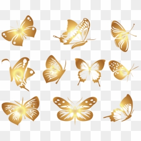 Butterfly Euclidean Vector Clip Art - Transparent Butterfly Gold Png, Png Download - gold butterfly png