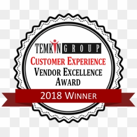 Temkin Group"s 2018 Customer Experience Vendor Excellence - Award Ribbon Clipart Png, Transparent Png - award seal png