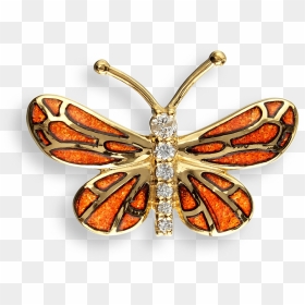 Nicole Barr Designs 18 Karat Gold Butterfly Lapel Pin-orange - Grammia Virgo, HD Png Download - gold butterfly png