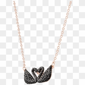 Iconic Swan Double Necklace, Black, Rose Gold Plating, HD Png Download - gold butterfly png