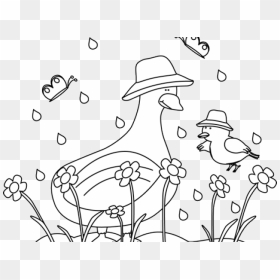 Transparent Rainy Day Clipart Black And White - Spring Season Pic In Black And White Clip Art, HD Png Download - spring season clipart png