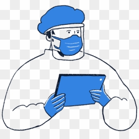 Illustration Of A Doctor Wearing Face Shield, Mask, - Face Shield Covid Cartoon, HD Png Download - doctor mask png