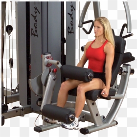 Body Solid Multi Station Gyms - Using Leg Extension Machine, HD Png Download - gym body png