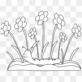 Flower Garden Drawing For Kids, HD Png Download - spring season clipart png