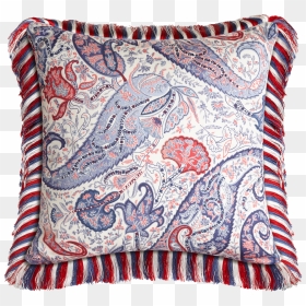 Cushion With Fringe And Paisley Print - Cushion, HD Png Download - paisley pattern png