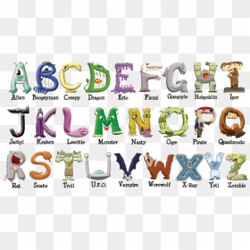 Letter Beasties A To Z Line Up - Cartoon, HD Png Download - hobgoblin png