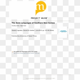 Project Muse, HD Png Download - ukarumpa png