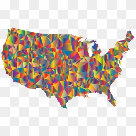 Blended Colorful Low Poly America Usa Map Clip Arts - Winslow Arizona On Map, HD Png Download - map of usa png