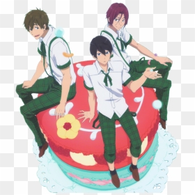 “transparent Haru, Mako And Rin Enjoying Your Dash” - Free!, HD Png Download - rikka takanashi png